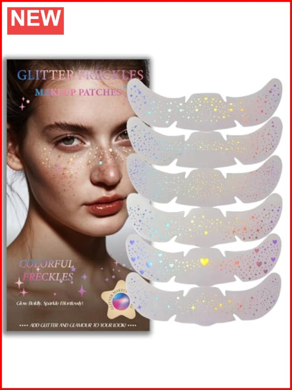 Holographic Glitter Freckles Face & Body Tattoo Sparkle Festival Rave Makeup